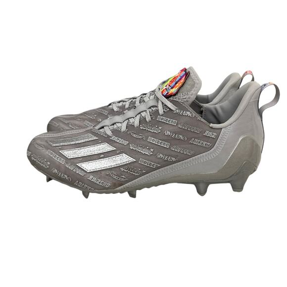 Adidas Shoes Adizero Big Mood Silver Firm Ground Athletic Cleats Size Men's 10 - Picture 1 of 5